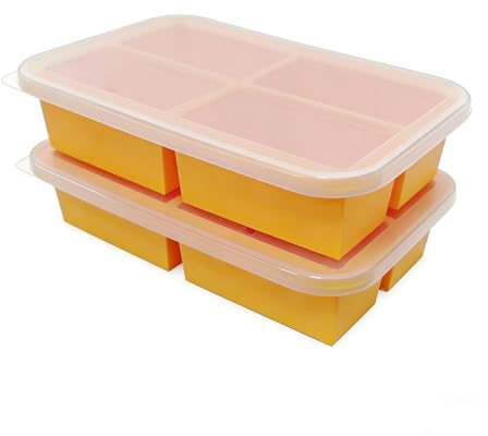 2er-Pack 8 Tassen leicht zu öffnende Silikon-Suppen-Gefrierbehälter mit Deckel, BPA-freie 250 ml große wiederverwendbare Lebensmittelaufbewahrungsbehälter für Brühe, Soße,und Essenszubereitung