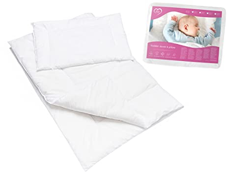 2-teiliges Bettdecken- und Flachkissen-Set für Babybetten, 100% Polycotton (120 x 90 cm)
