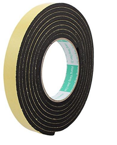 sourcingmap 3Meter 20mm x 5mm Single-side Adhesive Shockproof Sponge Foam Tape Yellow Black