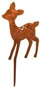 Menovus Rost-Deko Gartenstecker REH Bambi, Garten und Teich Dekoration 23x17 cm
