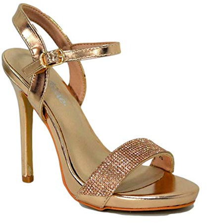 VERDE FASHION Scarpe Donna Sandalo Elegante Colore Rose Gold 2795 Taglia 41