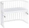 babybay Maxi extra großes Beistellbett aus massivem Buchenholz / Kinderbett Höhe stufenlos verstellbar & umweltfreundlich / mit Matratze Classic Soft (weiß lackiert)