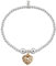 Trink Brand Rose Gold Love Heart Charm Sterling Silver Beaded Bracelet