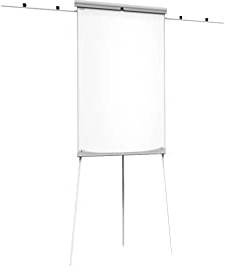 ALLboards Flipchart 100x70cm, mit Seitenarmen, Stativ, Dreibeinig, Höhenverstellbar, Whiteboard Magnettafel Magnetisch, Trocken Abwischbar