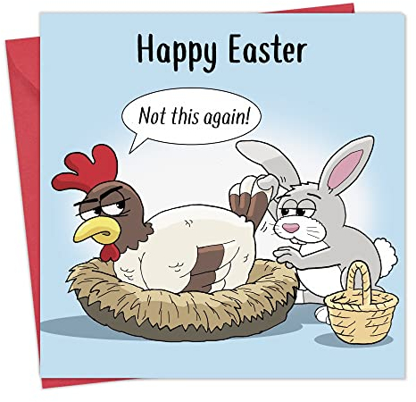 Twizler Lustige Osterkarte mit zerschlagenem Ei – Humorvolle Ostersonntagskarte für Sie oder Ihn – Sohn, Tochter, Ehemann, Ehefrau, humorvolle Geschenke