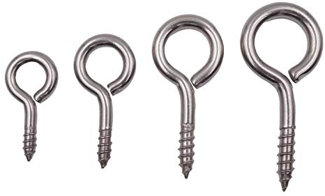 25 Stück 4.0 x 25 mm Ösenschraube Edelstahl rostfrei L-Haken V2A Inox Holzgewinde