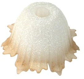 Vetro coppa ricambio lampadari, applique, lumetto, lampada, vetro scavo liscio sfumato ambra art.edera