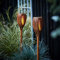 Lights4fun 4er Set LED Solar Fackeln in Holz Optik 80cm Gartenfackeln Solarbetrieben für Außen