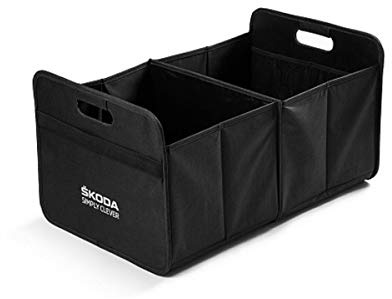 Skoda 000061104B Faltbox Transport Box Einkaufskorb Tragetasche Korb, schwarz