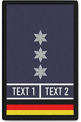 Copytec Rank Patch Polizei Dienstgrad zum Personalisieren gestalten 9,8x6cm #35433, Farbe:Dunkelblau