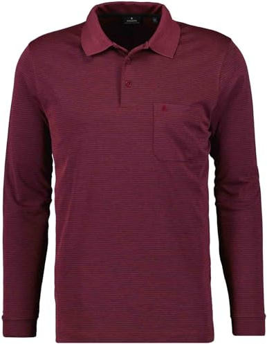 Ragman Herren Softknit-Polo Fineliner, Langarm,L,Terra Rot