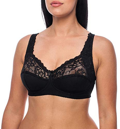 frugue Reggiseno Donna Taglie Forti Senza Ferretto Contenitivo Nero IT 2D (EU 75D)