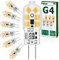Tailcas G4 LED Bulbs 1.2W, AC/DC 12V, Warm White 3000K, Equivalent 10W G4 Halogen Lamp, 120LM, No Flickering Energy Saving Capsule Light Bulb for Home-Lighting