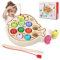 LEADSTAR Angelspiel Holz ab 2 Jahre,Montessori Spielzeug 2 Jahre,Holz Angelspiel für Kinder,Kinder Magnet Fische Angeln Spiel,Motorikspielzeug,Geschenk für Kinder ab 2 3 4 5 Jahre