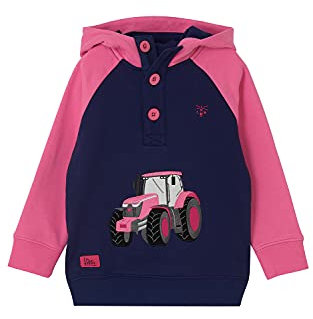 LightHouse - Girls Jill Hoodie - Pink Tractor Appliqué - 7-8 Years