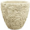 matches21 Topf Pflanztopf aus Zement Ornamente Deko Gartendeko Relief antik Garten Frühling Creme 1 STK Ø 28,5x24 cm