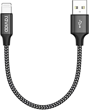 RAVIAD iPhone Ladekabel Kurz, 30CM Lightning Kabel MFi Zertifiziert Nylon iPhone Kabel Kompatibel für iPhone 14 13 12 11 Pro Max Mini XS XR X SE 2020 8 8 Plus 7 7 Plus 6s 6 5s 5- Schwarz