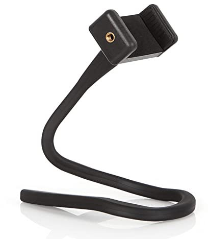 SPORTARC Support de téléphone en col de cygne pour lit - Bras flexible réglable - Support de micro - Bras flexible pliable pour vidéo en direct - Noir