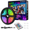 KOPMHYE 3M RGB LED Strips Light, IP65 Waterproof Coloured USB TV Backlights with Remote, 180 LEDs Multi Color Tape Lights for HDTV, 10ft 16 Colour Changing Bias Lighting for Laptop Background