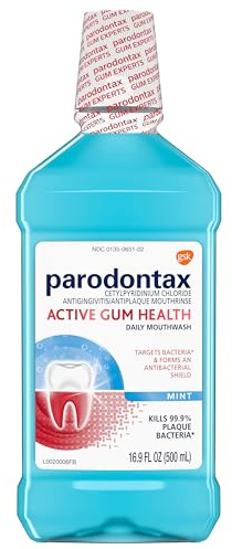 Parodontax Active Gum Health Mouthwash, Antiplaque and Antigingivitis Mouthwash, Mint, 16.9 Fl Oz