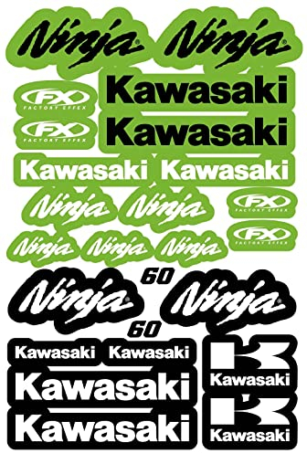 KIT STICKERS ADESIVI SPONSOR TECNICI AUTO MOTO FURGONE COMPATIBILI PER KAWASAKI CROSS ENDURO CASCO (S60)