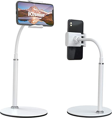 Ding Yongliang Handy Ständer, verstellbare Tisch Handy Halterung, Halter für iPhone 12 11 Pro Xs Max Xs 8 7 Plus, Samsung S20 S10, Andere Smartphoneund weitere 3.5-6.5 Zoll Geräte (Weiß)