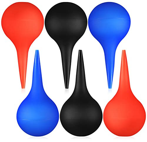 Healvian 6stücke Teiliges Ohrensaugbirnen Für Ohrreinigung Gummisqueeze-bälle Mit Kapazität in Schwarz Blau Und Orange Effektive Ohrenschmalz-entfernung Und Staubentfernung Für