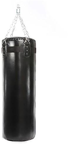 LUXTRI Boxsack 105 cm 16 kg gefüllt für Jugendliche und Erwachsene 28,5 cm Durchmesser mit 4-Punkt-Kettenhalterung Kampfkünste Kickboxen Karate Boxen Fitness Training Füllung Box Sack hängend