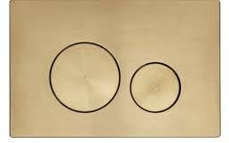 Round Pneumatic Flush Plate - Brushed Brass