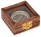 NKlaus Boussole 6cm Rose des Vents 3D Optique intérieure Laiton dans boîte en Bois Indicateur de Direction Maritim 14639