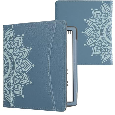 kwmobile Flip Hülle kompatibel mit Onyx Boox Leaf 2 - Vorderfach Handschlaufe - Aufgehende Sonne Blau