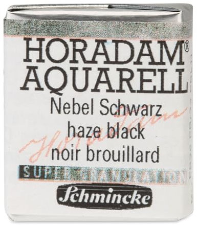 Schmincke – HORADAM® AQUARELL, Super Granulation, 14 970 044 Nebel Schwarz, 1/2 Näpfchen, sehr stark granulierende Farbtöne, feinste, supergranulierende Aquarellfarben