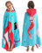 BANGSAUR Kinder-Strandtuch mit Kapuze, 100% Baumwolle, weich und saugfähig, Badetuch, Badetuch, Überzieher für Jungen und Mädchen, extra Größe: 127×76cm (Meerjungfrau)