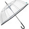 PERLETTI Paraguas Transparente Mujer Automático con Perfil Negro - Paraguas Cúpula Antiviento para Chicas Grande y Ligero - Sombrilla Lluvia Resistente para Adultos - Diámetro 89 cm (Borde en Negro)