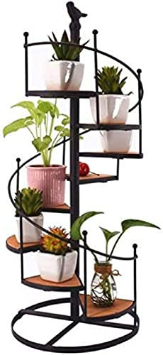 Blumentopf-Regale, Eisen-Schwarz-Metall-Wendeltreppen-Ausstellungsständer, 8 Etagen, europäische Retro-Heimdekorationen, Lagerregal, Garten, dekorativer Pflanzenständer