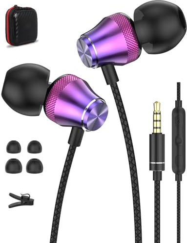 Kopfhörer für Samsung A25 5G A15 A14 A13 A23 Moto g84 g24,In Ear Kopfhörer mit Kabel 3.5mm Klinkenstecker,3,5mm In-Ear Ohrhörer Headset mit Mikrofon für Kindle Fire Redmi Note 13 Pro 12 Pro 12S 11 Pro