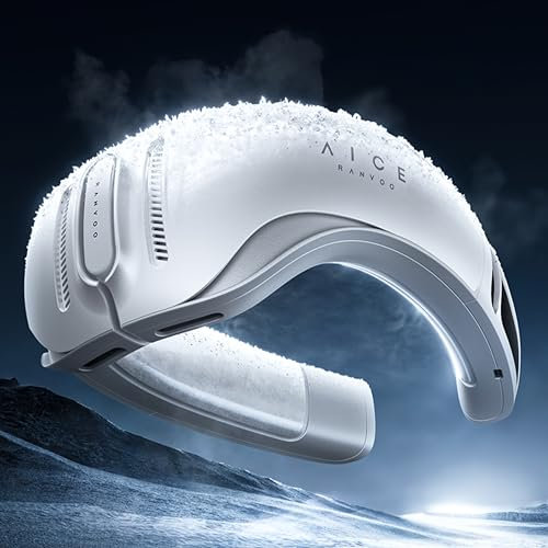 [N°1 le plus cool et le plus portable] Climatiseur de cou AICE LITE, ventilateur de cou rechargeable à refroidissement immersif ultime de 6 000 mAh, appareil personnel qui souffle de l'air froid -