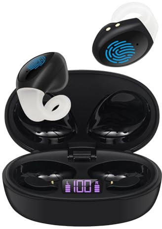 HOTHOA Cuffie Bluetooth Clip orecchio, écouteurs Ouverts sans Fil, Mini Connexion Bluetooth 5.3 antibruit, Indispensable pour Le Travail, Le Sport, l'exercice et Les Jeux (Noir)