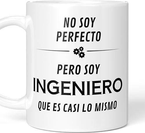 LA CASA DE LAS TAZAS® Taza Ingeniero - Divertido Regalo Original para todo tipo de Ingenieros - Ingeniero Mecánico, Ingeniero Informático, Ingeniero Químico, Aeroespacial, Industrial, Civil (Blanco)