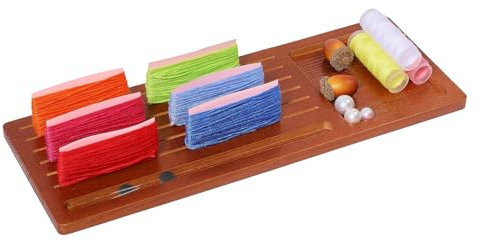GLOBLELAND Ablage Für Stickwerkzeuge Spulenständer Aus Holz Halter Für Nähgarnwickelbretter Organizer Für Spulen Karte Zum Organisieren von Stickgarn