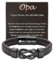 FAOMZQ Opa Geschenk, Lederarmband mit Gravur für Großvater, Sinnvolle Opa Armband Geschenke zum Geburtstag Weihnachten Vatertag Erntedankfest