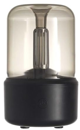 HOME DECO FACTORY, VE6074 - Difusor de aceites esenciales de cristal ahumado, diseño elegante y moderno, funcionamiento sencillo, seguridad integrada, varios modos de difusión, 120 ml, negro, plástico
