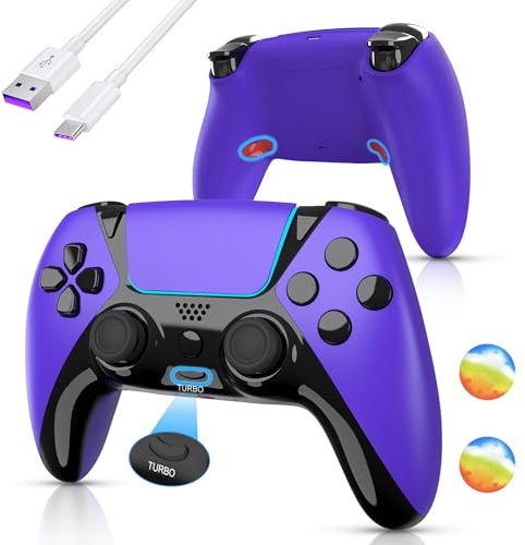 AUGEX Ymir Controller for PS4 Controller, PC Controller Compatible with PS4/Slim/Pro/Steam/PC/Tesla/TV, Gamepad for Playstation 4 Controller with 2 Back Paddles - Purple