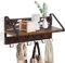 QILICZ Porte-manteau mural avec étagère - Étagère murale en bois - Patère à crochets - 18 crochets - Étagère flottante pour salle de bain, chambre à coucher, cuisine, décoration murale