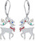 HOOHWE Rentier Ohrringe S925 Sterling Silber Zirkonia Rentier Dangle Ohrringe