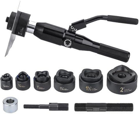 Kit De Sacabocados Hidráulicos,Perforadora De Láminas,Metal Excavadora De Agujeros Hidráulica,Para Perforar Chapas Metálicas,Metal Acero Aluminio Plástico,Black