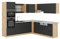 Vicco Eckküche R-Line, Anthrazit Landhaus/Goldkraft Eiche, 237 x 247 cm, AP Marmor