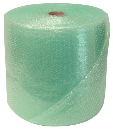 Globe Packaging 500mm x 100m Large Green Biodegradable Bubble Wrap Roll with Small Air Bubbles - Cushioning & Protection Packaging for Moving House, Ecommerce and Storage
