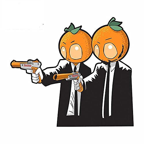 13 cm x 11,8 cm für Orange Pulp Fiction Lustige Autoaufkleber und Aufkleber Wasserdichter Kofferraum