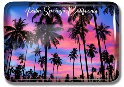 Nogytize Kristall-Kühlschrankmagnete für Palm Springs, indische Canyons, Kalifornien, USA, Reise-Souvenir, Sammlerstücke, rechteckig, lustig, für Küche, Geschenk, Heimdekoration, Büro, Whiteboard,